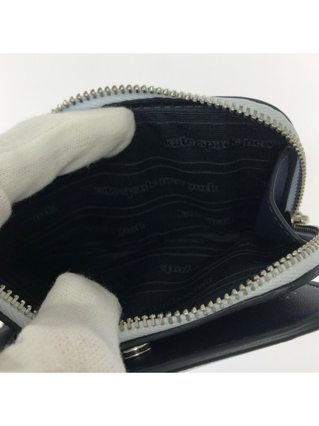 kate spade new york  デヴィン カラーブロック スモールコンパクトウォレット 青