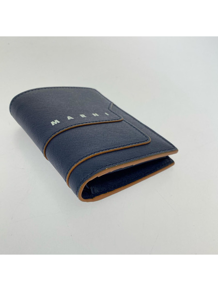 MARNI コンパクトウォレット サフィアーノレザー2ツ折リ財布 ネイビー