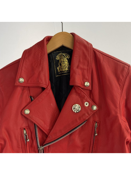 ジャケット 666 LEATHER WEAR ダブルライダース 赤[値下]
