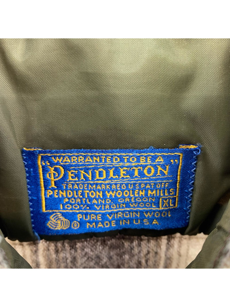 PENDLETON 長袖シャツ 70s チェックネルシャツ USA製 ブラウン (XL)