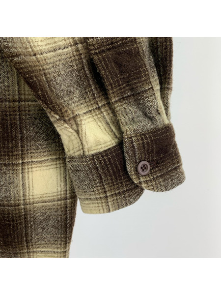 PENDLETON 長袖シャツ 70s チェックネルシャツ USA製 ブラウン (XL)