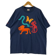 FRUIT OF THE LOOM/OLD/アニマルプリントTee/XL/NVY