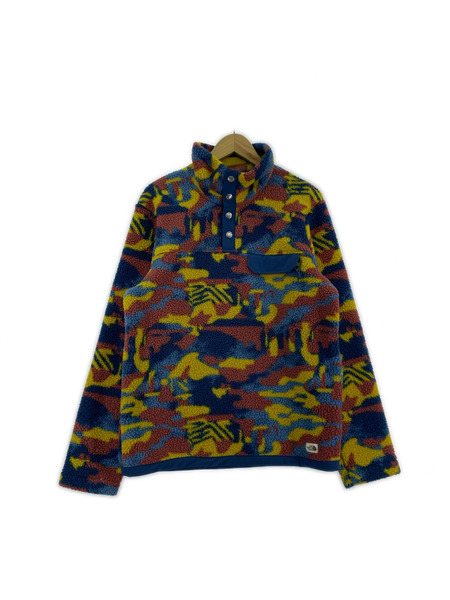 THE NORTH FACE スウェット・トレーナー 総柄ハーフスナップ (S) マルチカラー