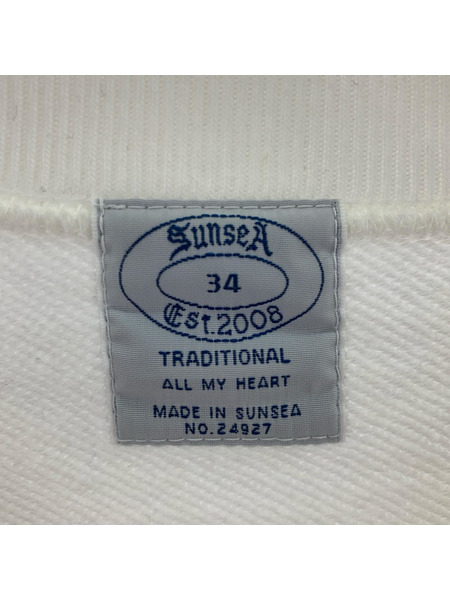 SUNSEA "S" PATCH SWEATSHIRT SUNSEA3109 白 (3) タグ付キ[値下]