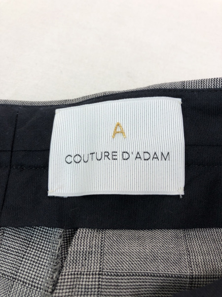 COUTURE D’ADAM スリットチェックパンツ size:38 GRY[値下]