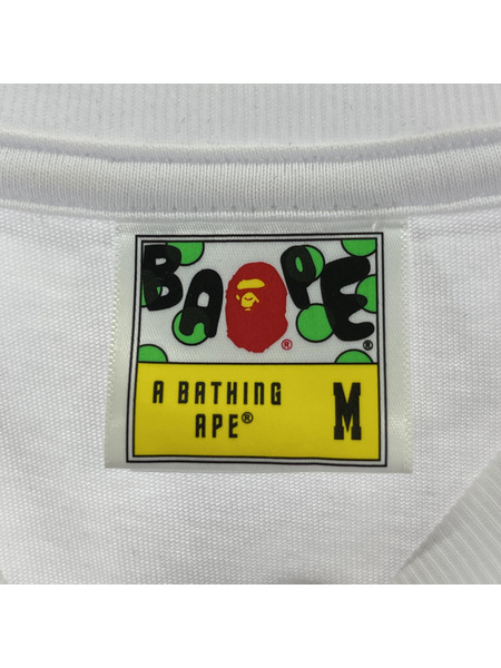 A BATHING APE LINE CAMO APE HEAD RELAXED FIT TEE 白 (M)[値下]