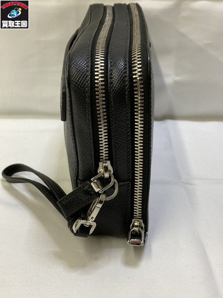 PRADA プラダ サフィアーノ クラッチバック 2VF052 レザー ブラック セカンドバック