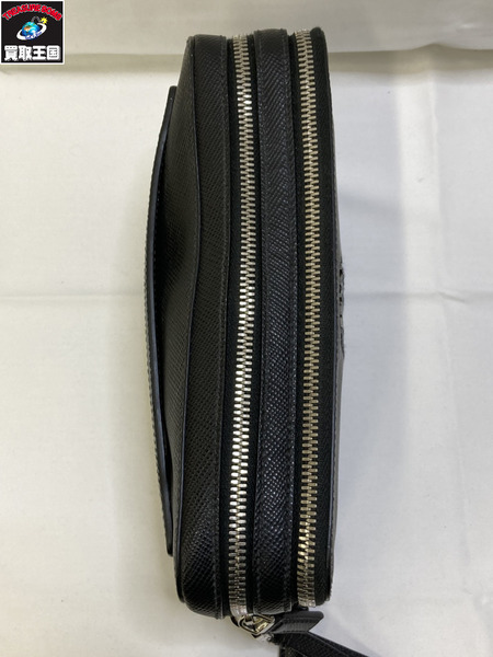 PRADA プラダ サフィアーノ クラッチバック 2VF052 レザー ブラック セカンドバック