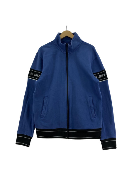 STUSSY ジャケット ラインリブ トラックジャケット 青 (L)