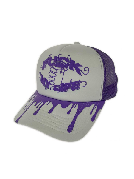 キャップ fuck my life 白