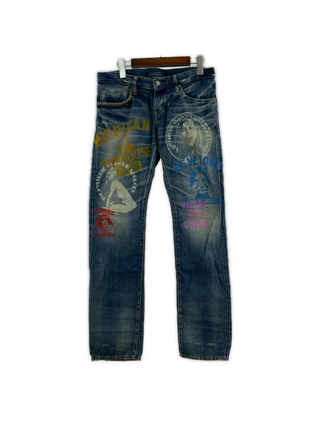 HYSTERIC GLAMOUR デニム・ジーンズ ペイントスタッズデニム M