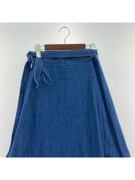 POLO RALPH LAUREN ロングスカート フリルデニム ラップスカート