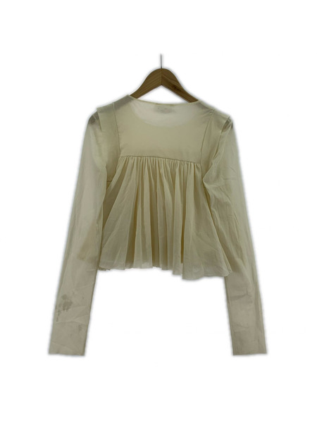 JIL SANDER ソノ他 19SS/NYLON CHIFFON GATHER BLOUSE