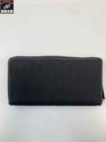GUCCI グッチ 307980 GGキャンバス ラウンドファスナー ロングウォレット 長財布 ブラック