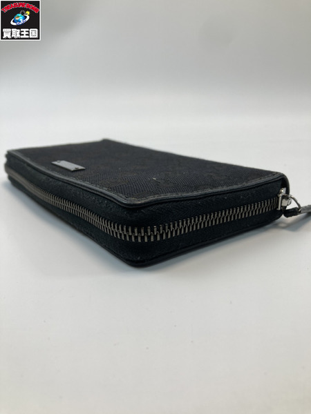 GUCCI グッチ 307980 GGキャンバス ラウンドファスナー ロングウォレット 長財布 ブラック