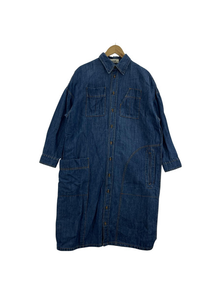 ZUCCa 長袖シャツ ZU-01 コットンリネンデニムシャツワンピ sizeM[値下]