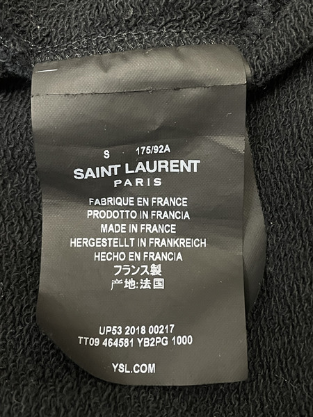 SAINT LAURENT ミニロゴプルオーバーパーカー S 黒 TT09 464581 YB2PG