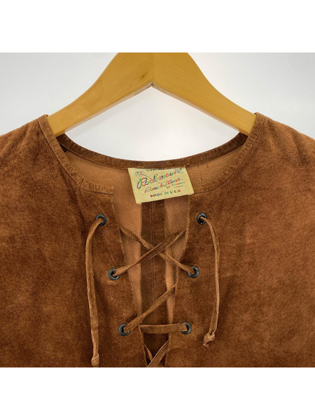 ROCKMOUNT 半袖Tシャツ・カットソー 70s USA製 スエード レースアップシャツ