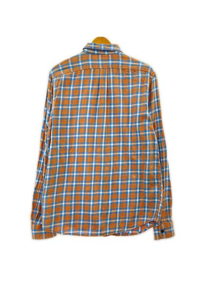 DIESEL 長袖シャツ チェックシャツ 青オレンジ(M)