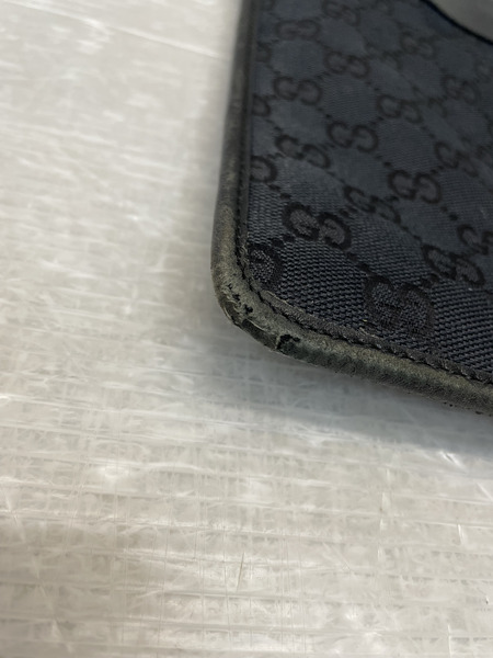 GUCCI GGキャンバス レザー切替 ショルダーバッグ 黒