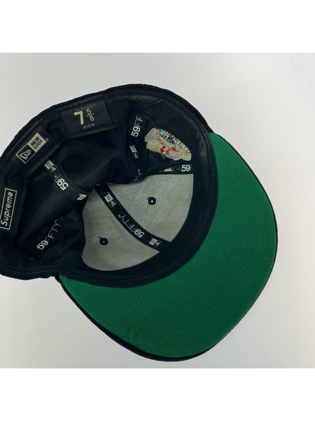 Supreme 22AW Velour Box Logo Cap NEW ERA ベロアキャップ ブラック