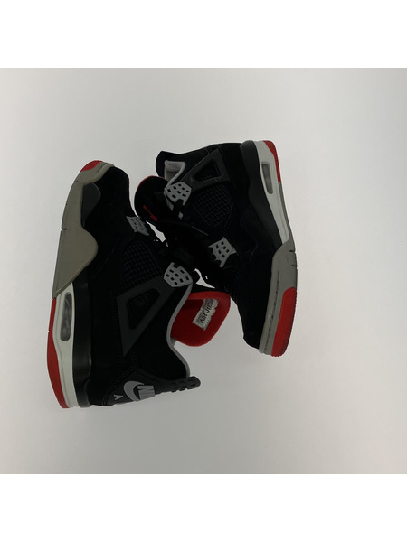 NIKE 308497-060 Air Jordan 4 Retro Bred (26) 黒/赤