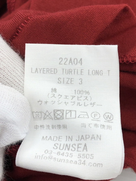 Sunsea 22AW Layered Turtle Long T Red