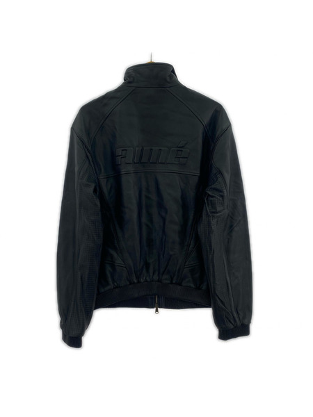 AIME LEON DORE レザージャケット 23FW LEATHER TRACK JACKET 黒