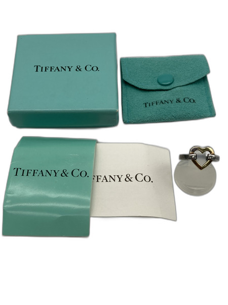 TIFFANY&Co ティファニー オープンハートリング 9号 シルバー 18金 
