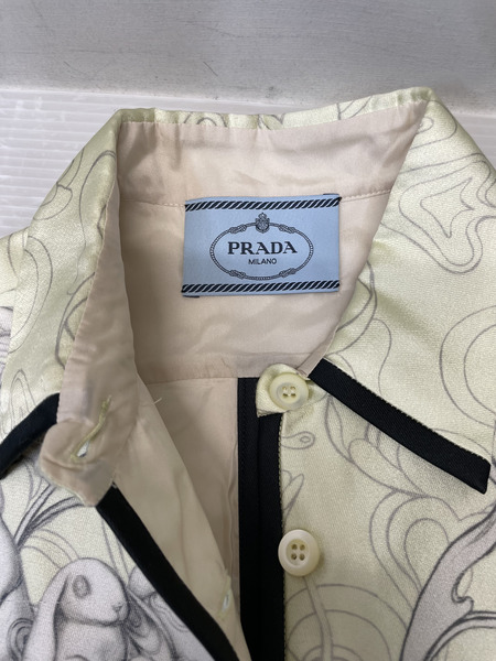 PRADA ラビットデザイン バックスリット シルクワンピース 42