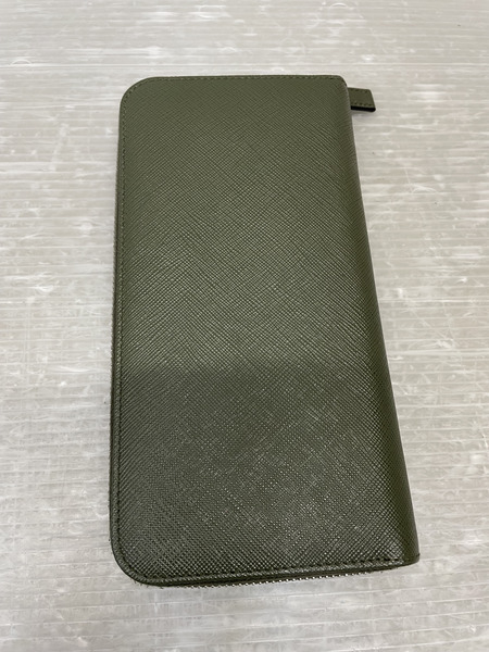 PRADA サフィアーノ トライアングル 長財布 カーキ 