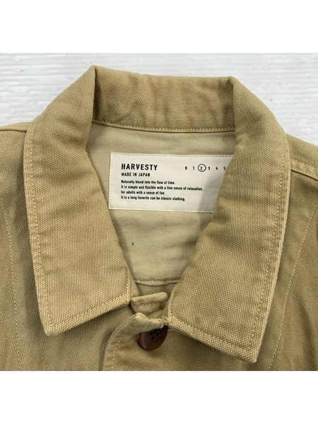 ジャケット HARVESTY ステンカラーコート BEG