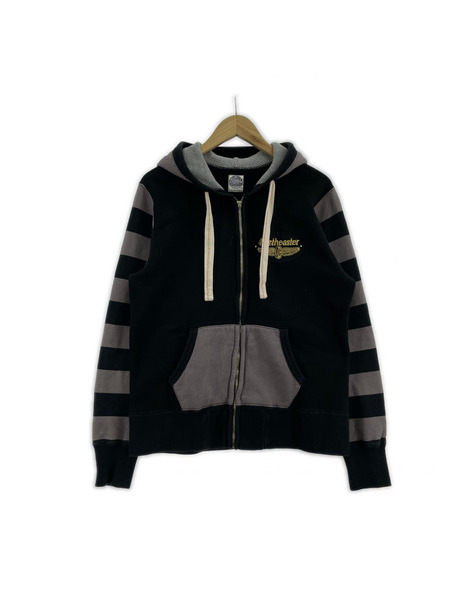 TOYS McCOY パーカー(ジップアップ) 袖ボーダー