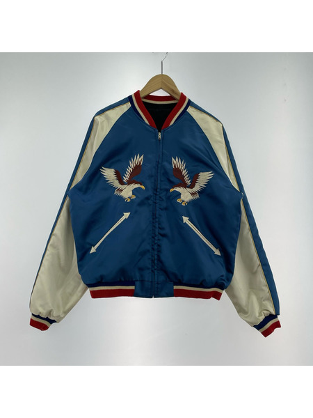 東洋 初期 M品番 龍×虎×鷹 リバーシブルサテンスカジャン L M18483