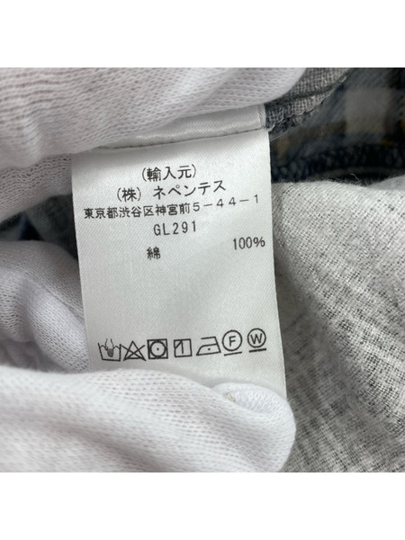Rebuild by Needles 長袖シャツ ネル ドッキングシャツ チェック グレー[値下]