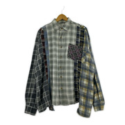 Rebuild by Needles 長袖シャツ ネル ドッキングシャツ チェック グレー