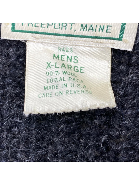 L.L.Bean ニット・セーター 80s USA製 ドライバーズニット アルパカ混 GRY