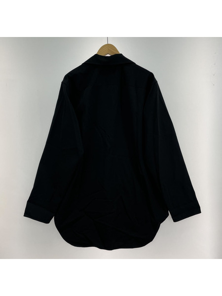 JIL SANDER 22SS オーバーサイズVネックプルオーバーシャツ ブラック 44[値下]