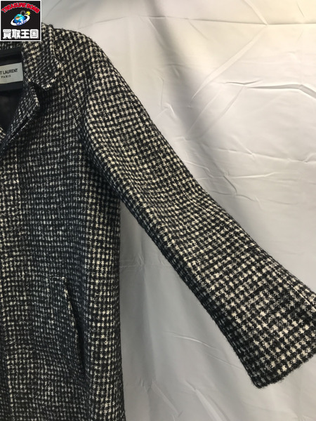 レディースラグ衣料 15AW SAINT LAURENT PARIS ハウンドトゥース ウールコート