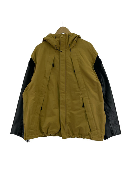 UNDERCOVER ジャケット 24AW レザースリーブ マウンテンパーカー (2)