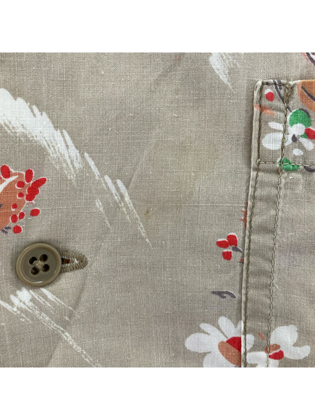 OLD・VINTAGE アロハシャツ 総柄 ベージュ