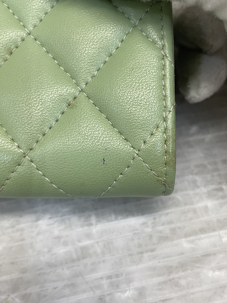 CHANEL スターココ マトラッセ スモールフラップウォレット グリーン X7P0LG50