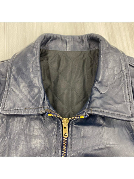 OLD・VINTAGE レザージャケット フランス軍 パイロットジャケット 紺 (-)