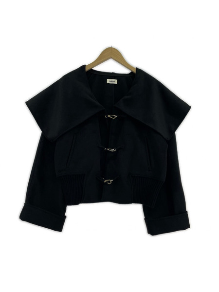 ジャケット toteme ビッグカラーフックジャケット 黒 S