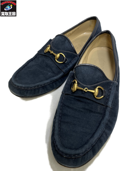 靴 GUCCI ホースビットスエードシューズ 100 0255 24.5cm