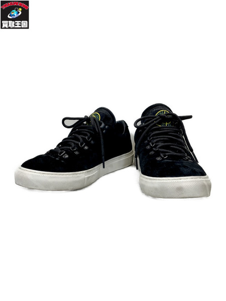 STONE ISLAND コンパスロゴ刺繍 スウェード マウンテンシューズ 41 黒