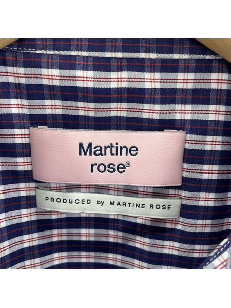 MARTINE ROSE チェックシャツ M ネイビー系
