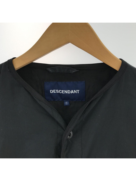 ノーカラーミリタリージャケット DESCENDANT ノーカラー ミリタリージャケット 1 ブラック｜商品