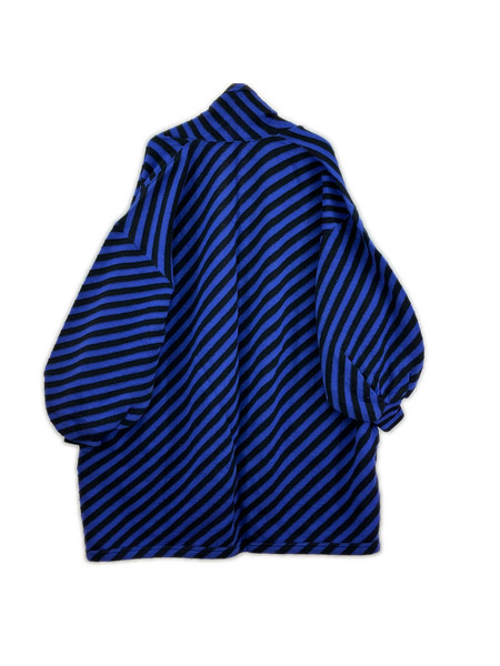 ISSEY MIYAKE カーディガン 80s/筆タグ ボーダー 青(9)