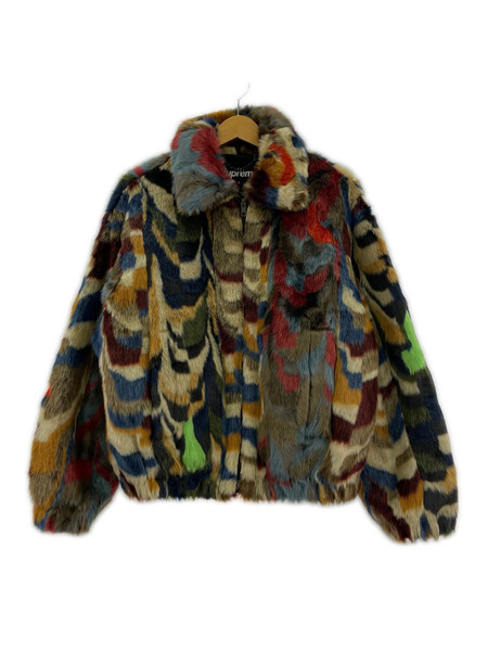 Supreme ジャケット 22AW Multicolor Faux Fur Bomber Jacket S